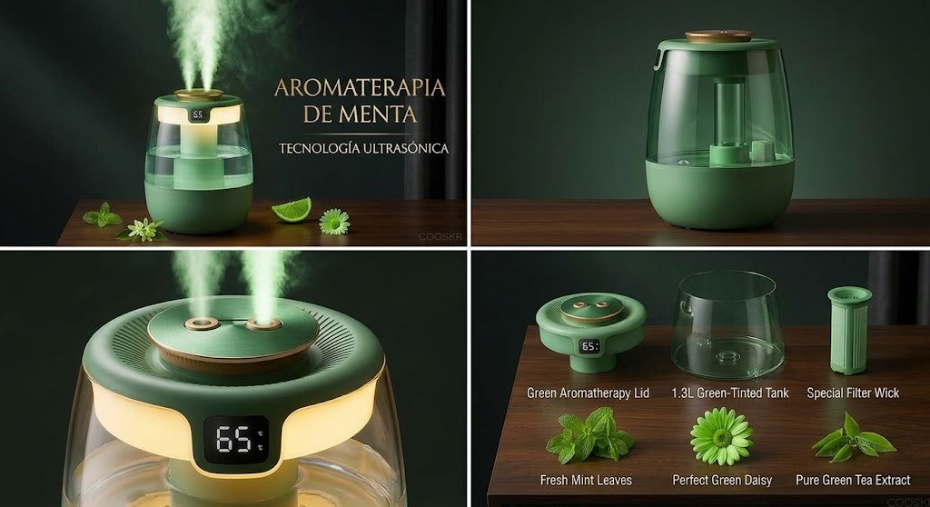 Humidificador de Vapor Frío 1,3 L con Doble Salida