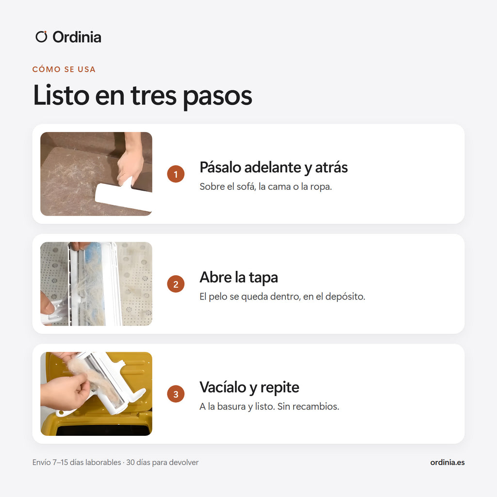 Cómo se usa el rodillo quitapelos en tres pasos